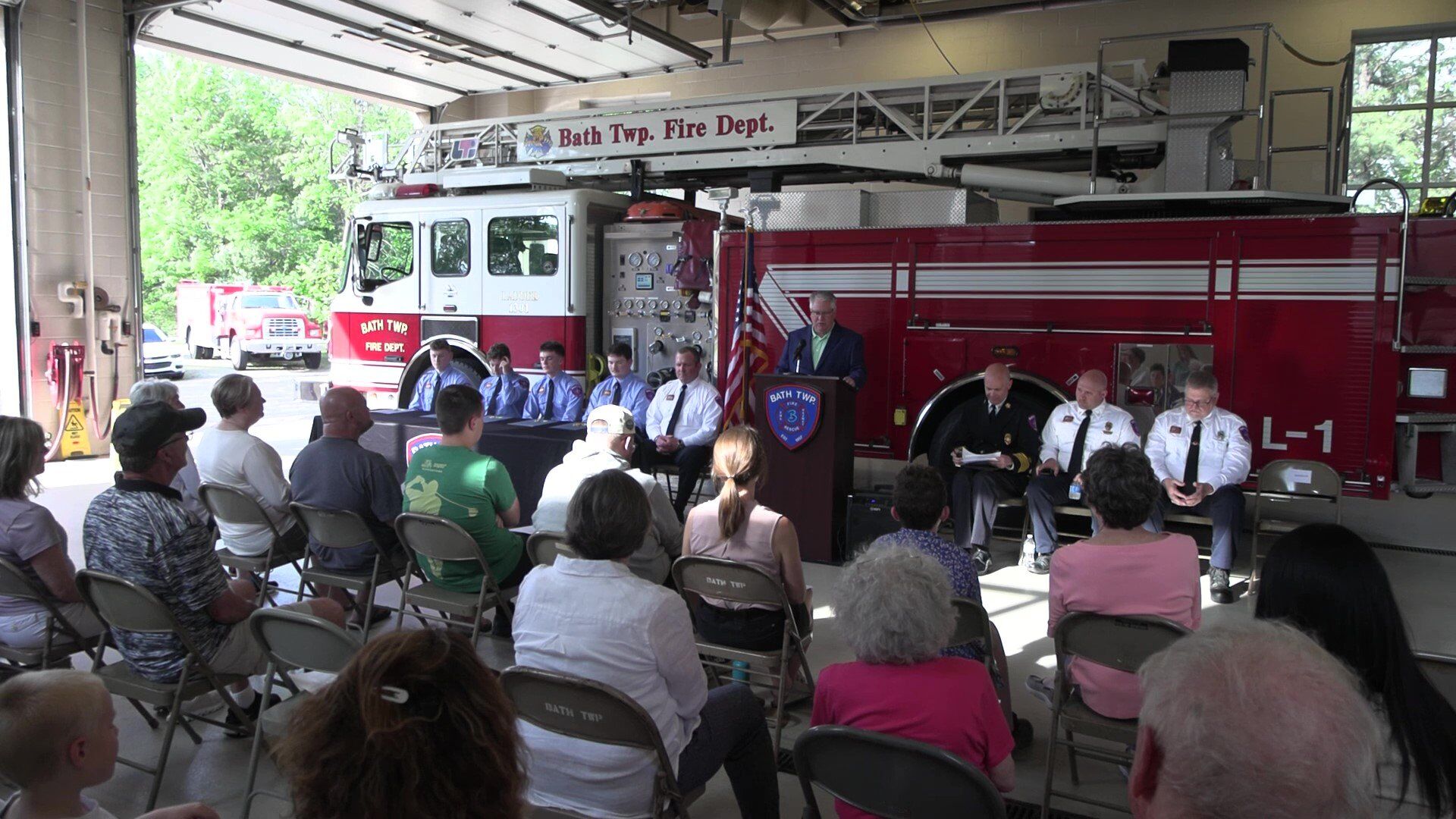 Bath Township Fire swears in new recruits, promotes platoon chief